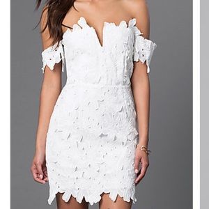 White off the shoulder lace dress